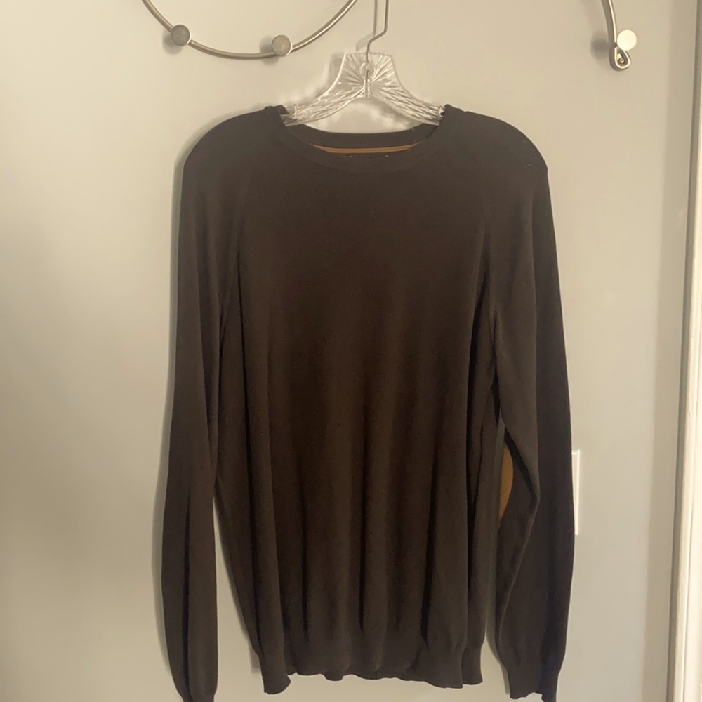 ZARA Men’s Olive Sweater with elbow patch, Size Medium